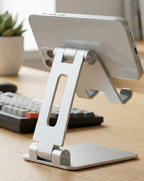 Fotch Adjustable Phone Holder Silver Weighted Base